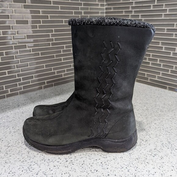 Dansko Black Leather Insulated Embroidered Winter Boot Size 37 - Picture 4 of 7